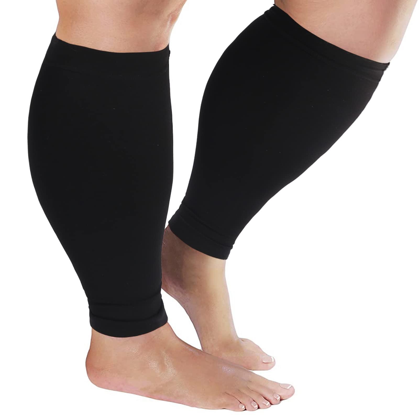 Yxmeiguo Plus Size Compression Sleeves for Calves Women Wide Calf Compression Legs Sleeves Men 5XL, Relieve Varicose Veins, Edema, Swelling, Soreness, Shin splints, for Work, Travel, Sports and Daily Wear
