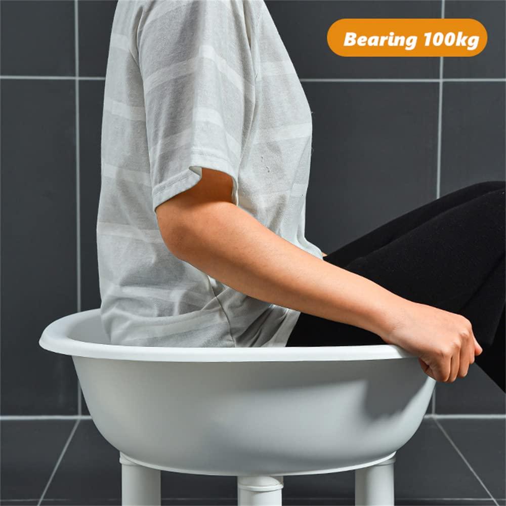 chislim Sitz Bath tub,Sitz Bath for Hemorrhoids,Sitz Bath for Postpartum Care,Hangable,Deeper Bowl,Sits Bath Kit for Women Men (White)