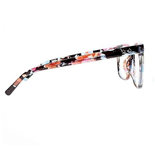 Newsight Oversized Eyeglasses Square Large Lenses Stars Pattern Reading Glasses Readers (Flower, 3.0)