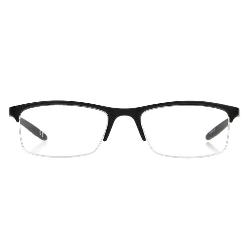 Foster Grant Foster Grant Men's Paolo Square Reading Glasses, Black/Transparent, 59 mm + 2
