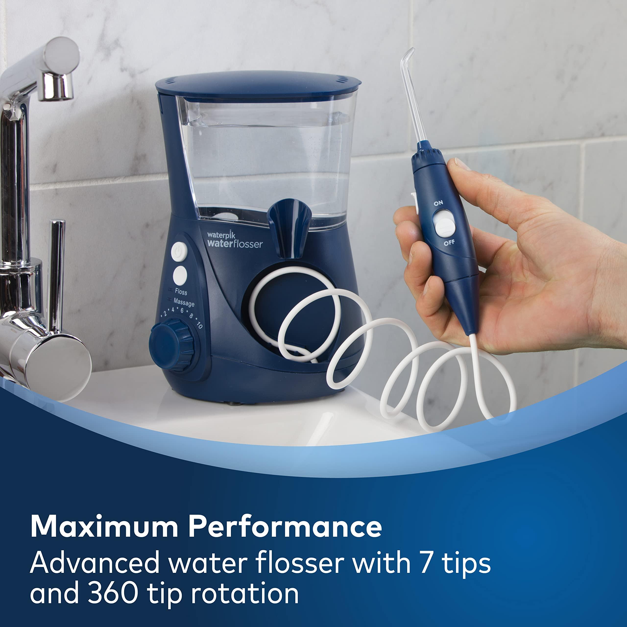 Waterpik Waterpik Aquarius Water Flosser + 2 Replacement Implant Denture Tips for Water Flossers