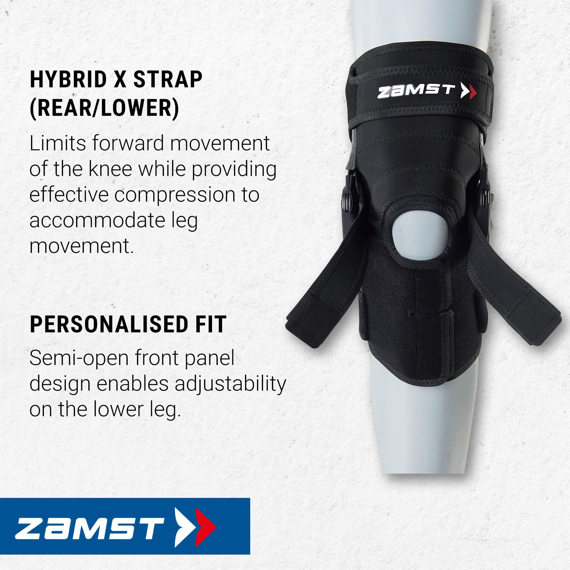 Zamst Zamst ZK-X Sports Knee Brace With Metal Hinges Protecting the Knee Ligaments For Moderate Sprains Of the ACL, MCL, LCL-for Basketball, Volleyball, Soccer, Football, Lacrosse, Ice Hockey-Black, 2XL
