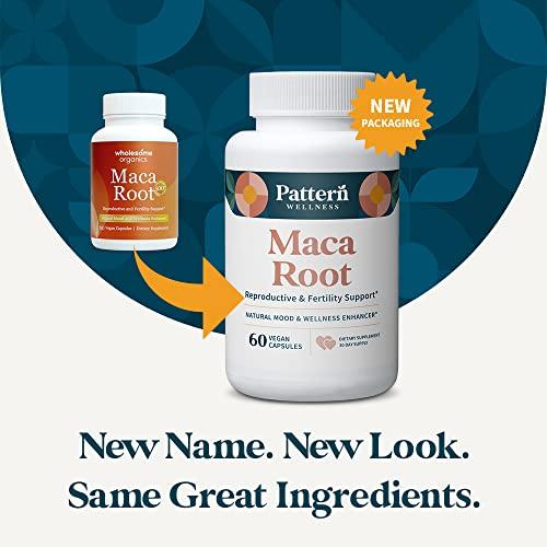 Pattern Wellness Pattern Wellness Maca Root for Men & Women - 10,000mg - Natural Mood & Wellness Enhancer - Unique Optimum Blend for Fertility, Reproductive & Whole Body Health - 60 Vegan Capsules