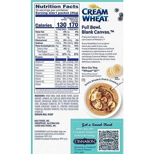Cream of Wheat Cream of Wheat Instant Hot Cereal, Cinnabon, 1.23 Ounce, 10 Packets