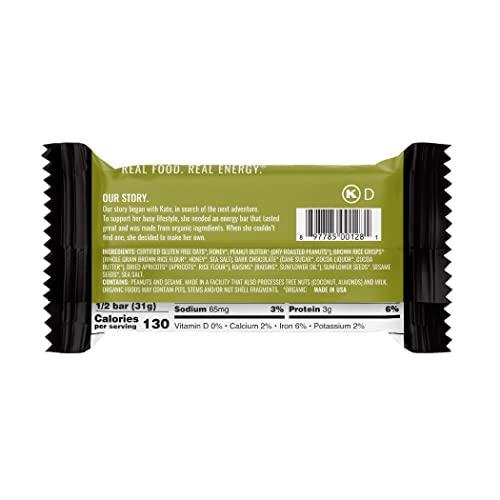 Kate's Kate’s Real Food Organic Energy Bars, Non-GMO, All-Natural Ingredients, Gluten-Free and Soy-Free Healthy Snack with Natural Flavors, Peanut Butter and Dark Chocolate (Pack of 12)