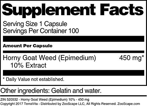 Terravita Epimedium 10% - 450 mg (100 Capsules, ZIN: 520532) - 3 Pack