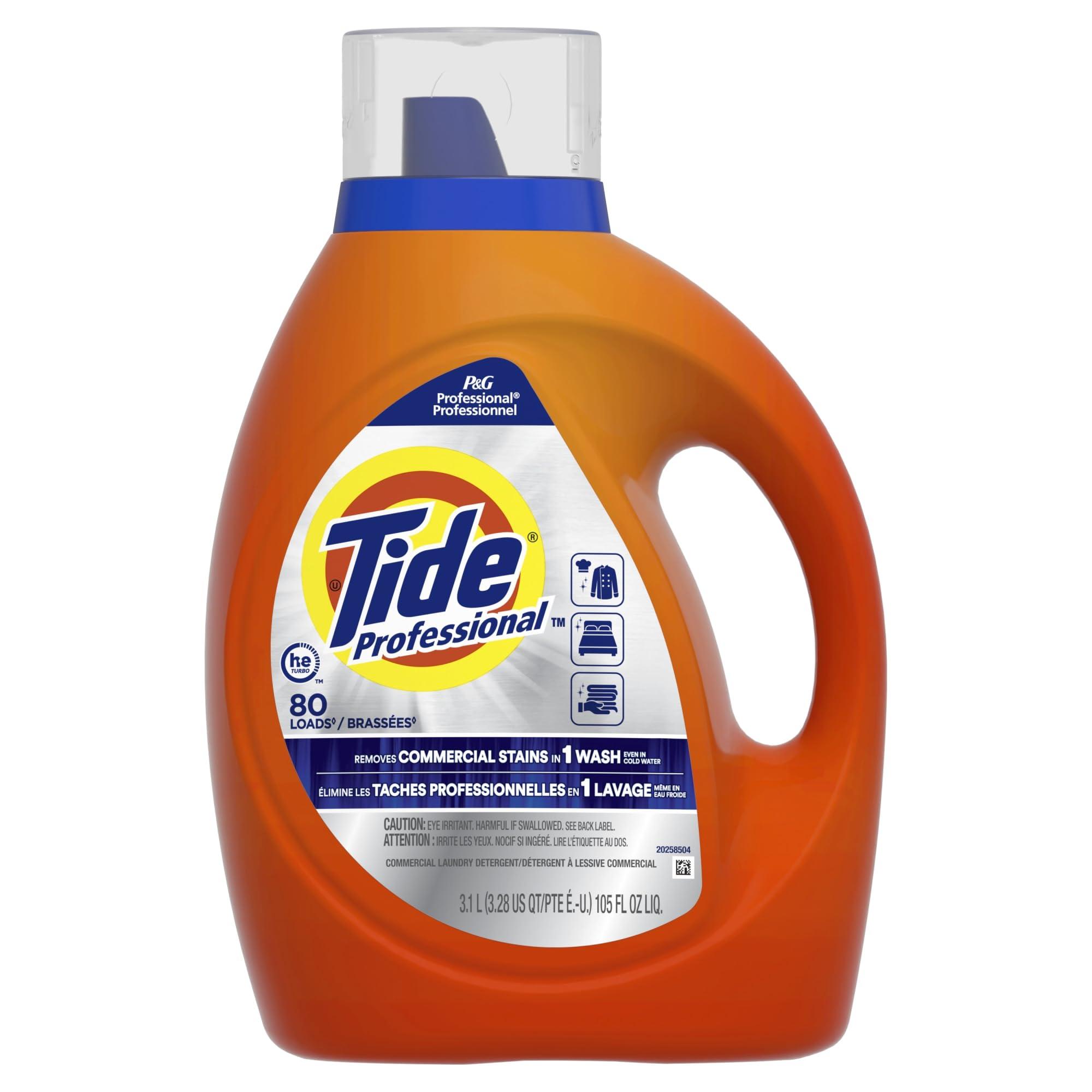 Tide Tide Professional Liquid Laundry Detergent, Floral, 105 Fl Oz, Pack Of 4 Bottles, Blue
