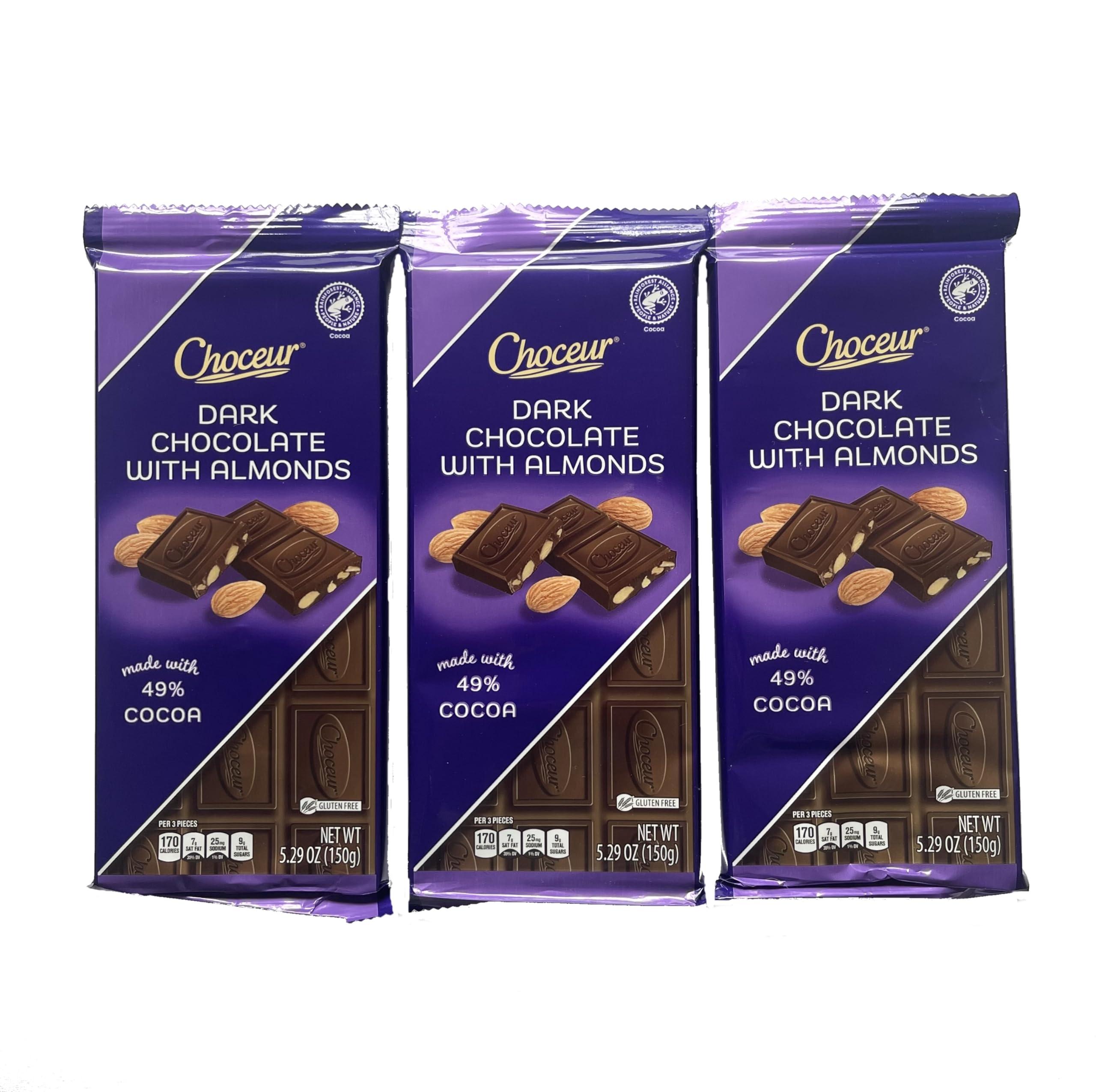 Choceur Choceur Dark Chocolate with Almonds Gourmet Chocolatier 5.29 oz made with 49% Cacao (3)