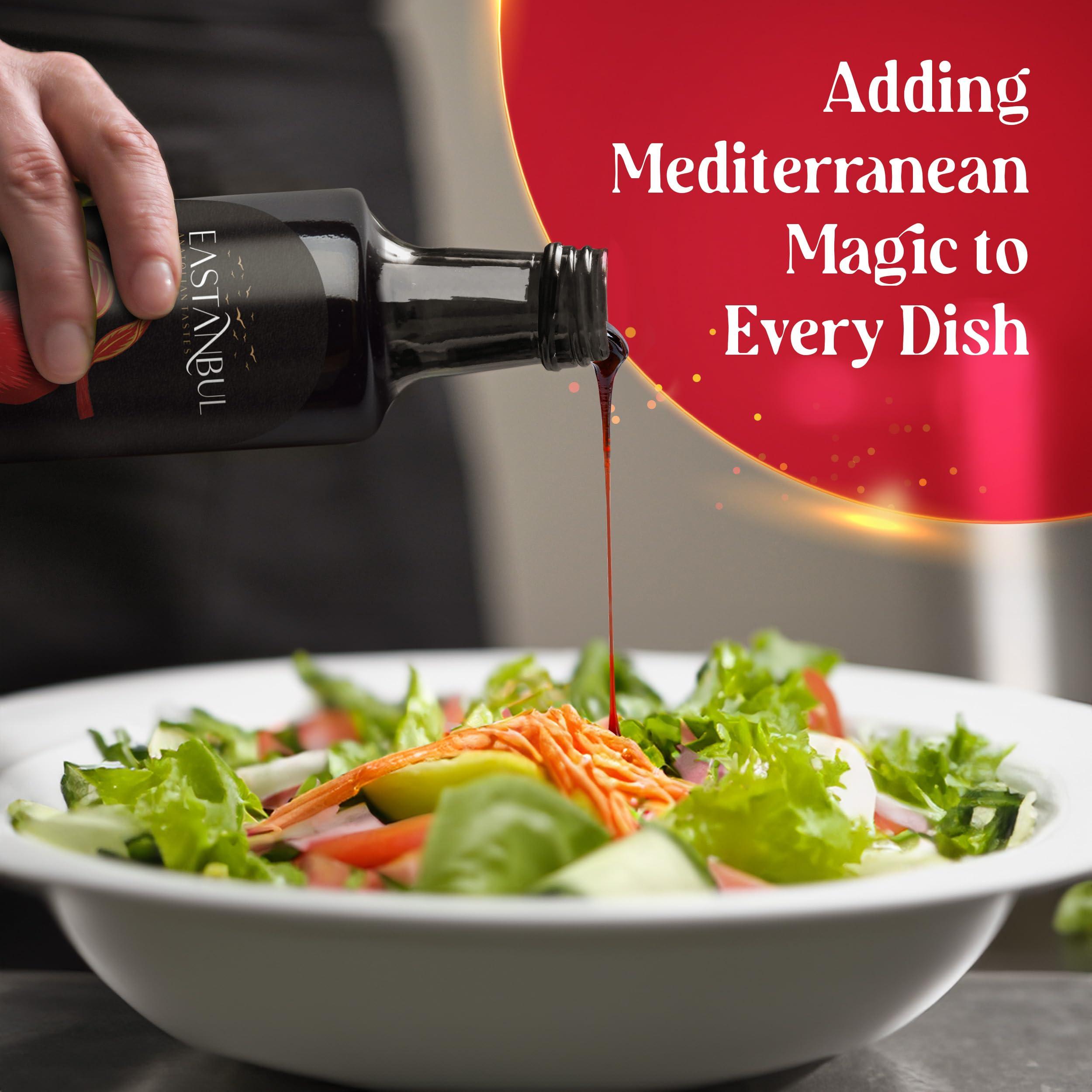 Eastanbul Eastanbul Pomegranate Molasses, 12.35oz, No Added Sugar, Mediterranean Pomegranate Syrup, Nar Eksisi Sweet and Sour Sauce, 100% Natural, Concentrate, Vegan Sauce, Paste, Salad Dressing, No Additives