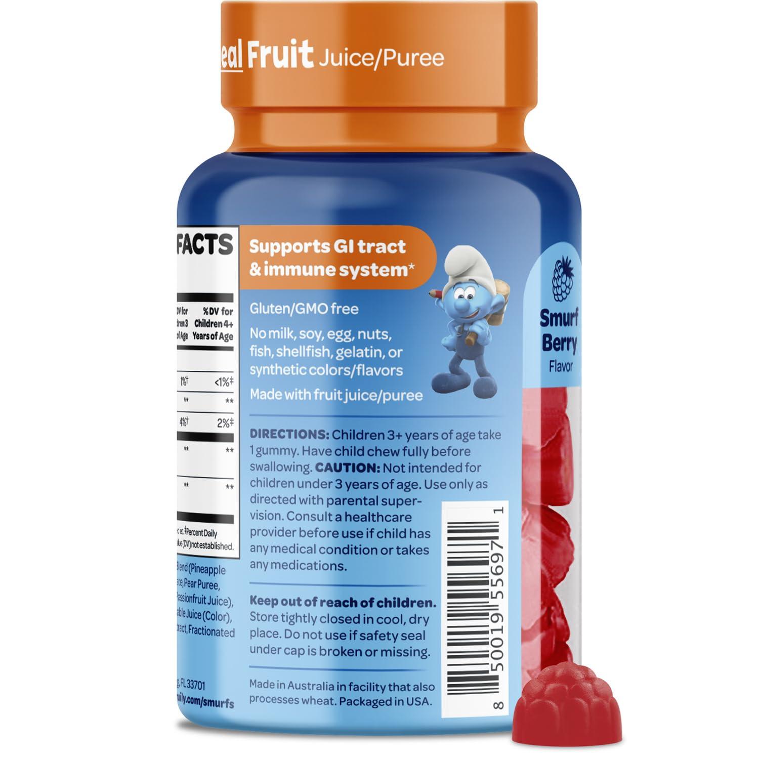 VITABURST Smurfs Pre and Probiotics for Kids Gummies | Kids Probiotics Gummies for Digestion and Immunity | Made with Real Fruit | Doctor Developed | Non-GMO and No Artificial Flavors or Colors | 40 Gummies
