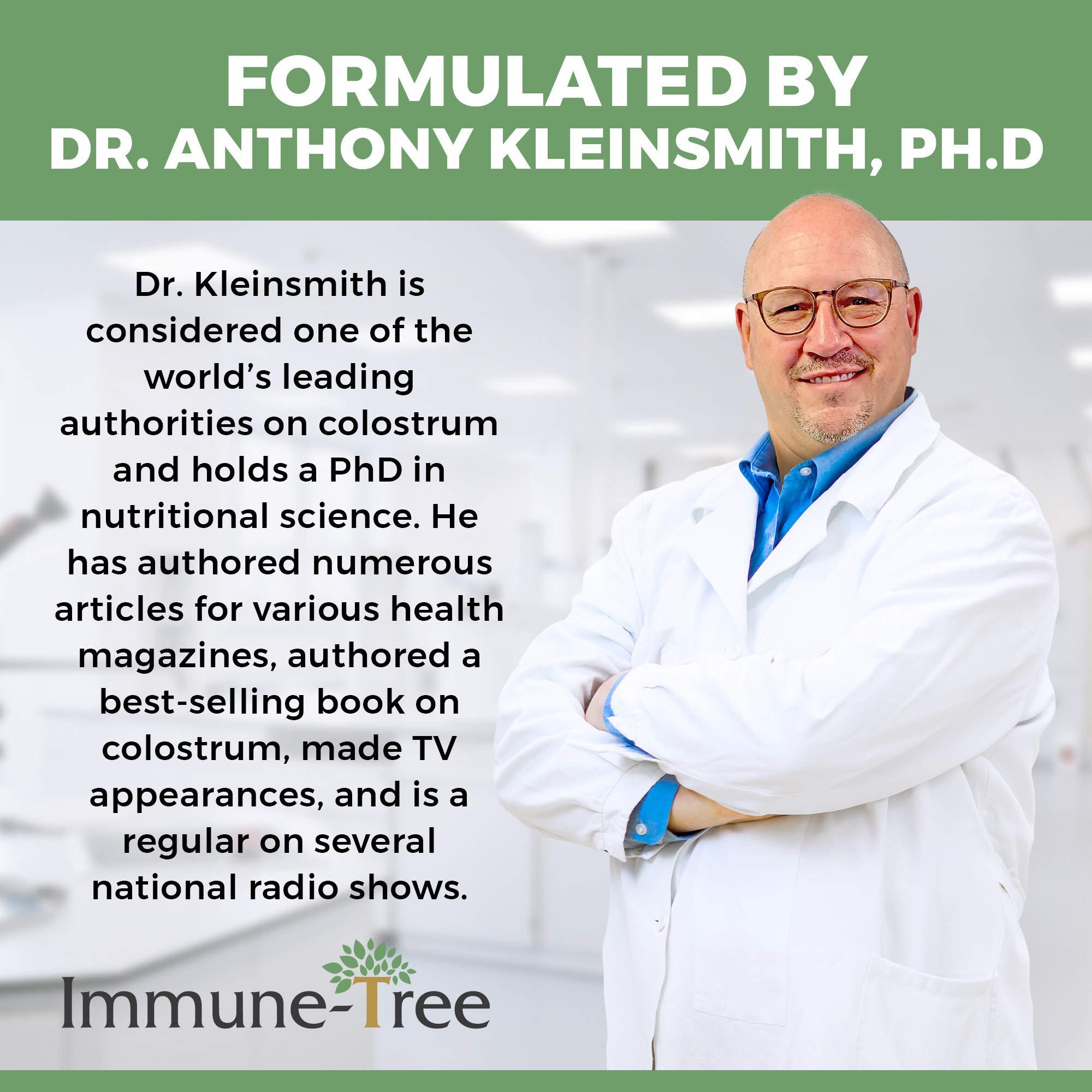 Immune Tree, Inc. Immune-Tree 100% Bovine Colostrum Powder, 120 Servings, 6.5oz, Supports Anti-Aging, Healthy Immune System, Gut & Digestion, Muscle & Tissue, & Wellness, Made in USA from Grass Fed, Grade A Dairy Cows