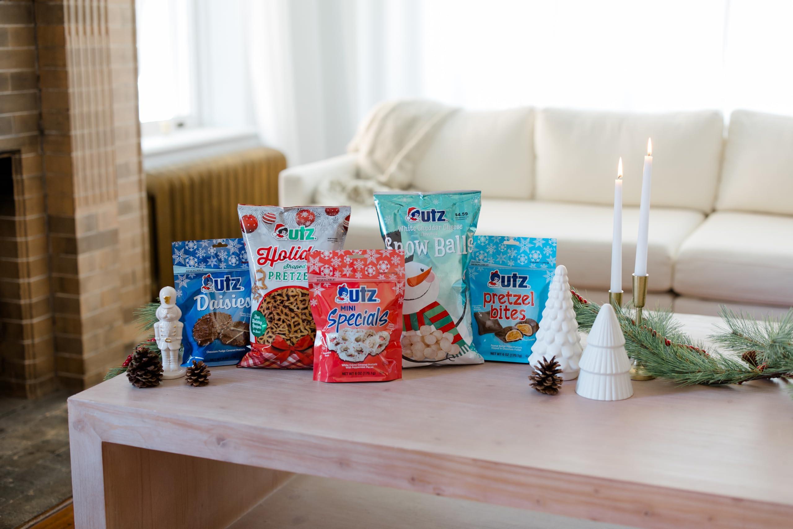 Utz Utz Snowballs White Cheddar Cheese Balls Pack of 3-8.5 oz - Festive Holiday-Themed Cheesy Snack for All Ages