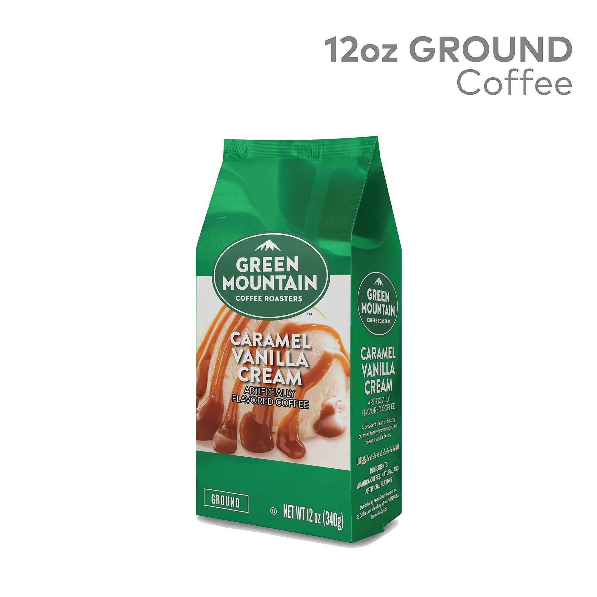 Green Mountain Coffee Roasters Green Mountain Coffee Roasters, Caramel Vanilla Cream, Ground Flavored Coffee, Light Roast, Bagged 12oz.