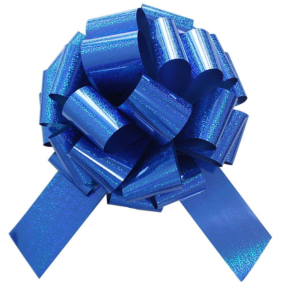 HQJAXJ 1Pcs Giant Gift Bows,16 Inch Giant Car Bow Large Gift Bow Large Christmas Gift Refrigerator New House Bicycle and Party Decoration Giant Gift Packaging Bow (Blue)