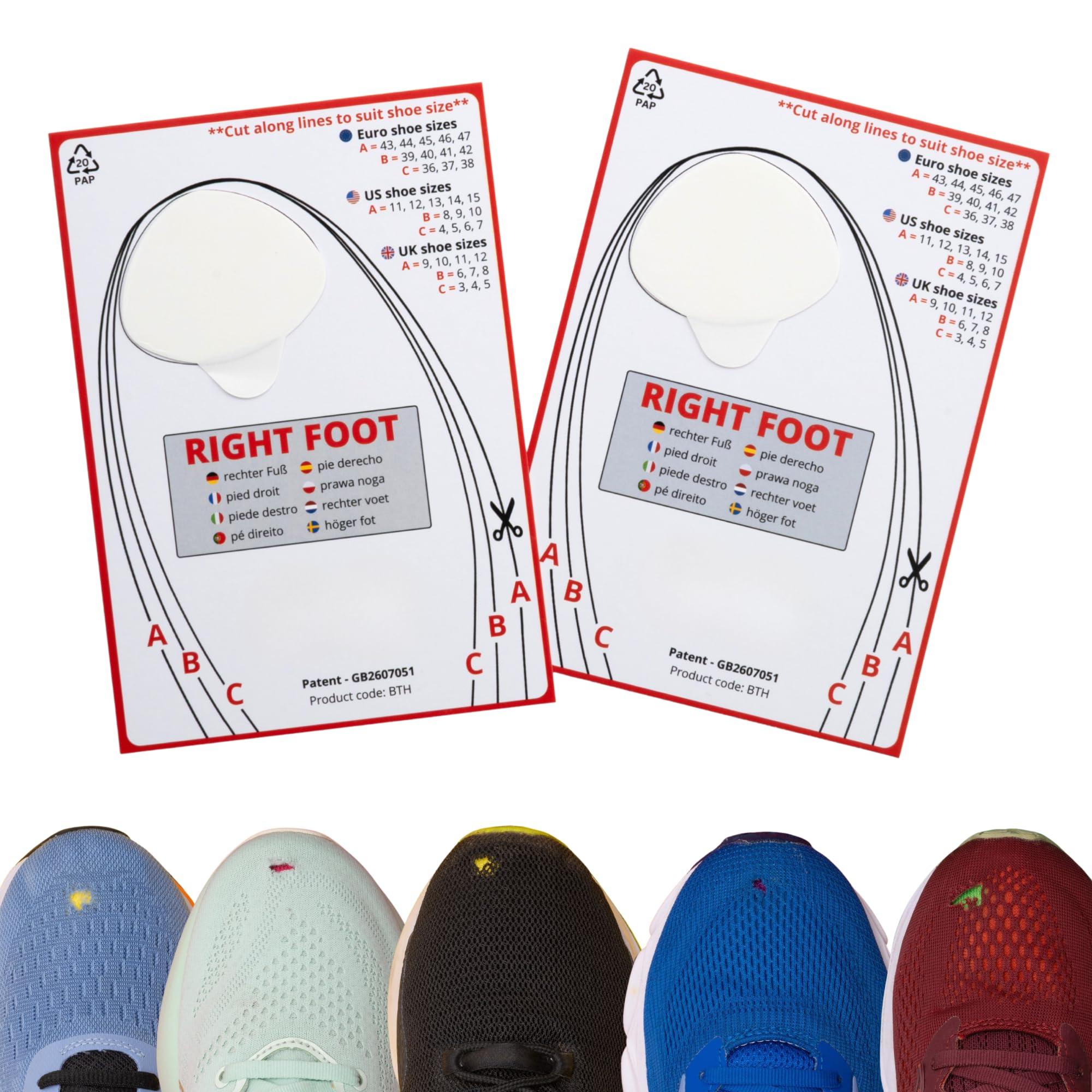 Trainer Armour Trainer Armour - Big Toe Hole Preventer, self-Adhesive Patches with a Clever applicator. Shoe Toe Burst Toe Box Blowout Prevention Insert, Toe Hole Area Repair Patch. for Running Shoes and Sneakers.