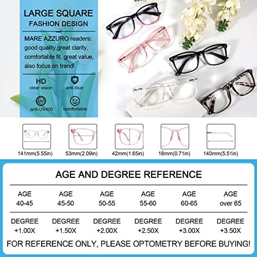 MARE AZZURO MARE AZZURO Blue Blocking Reading Glasses Women Light Computer Readers 0 1.00 1.25 1.50 1.75 2.00 2.25 2.50 2.75 3.00 3.50 4.00 5.00 6.00 (Pink, 125)