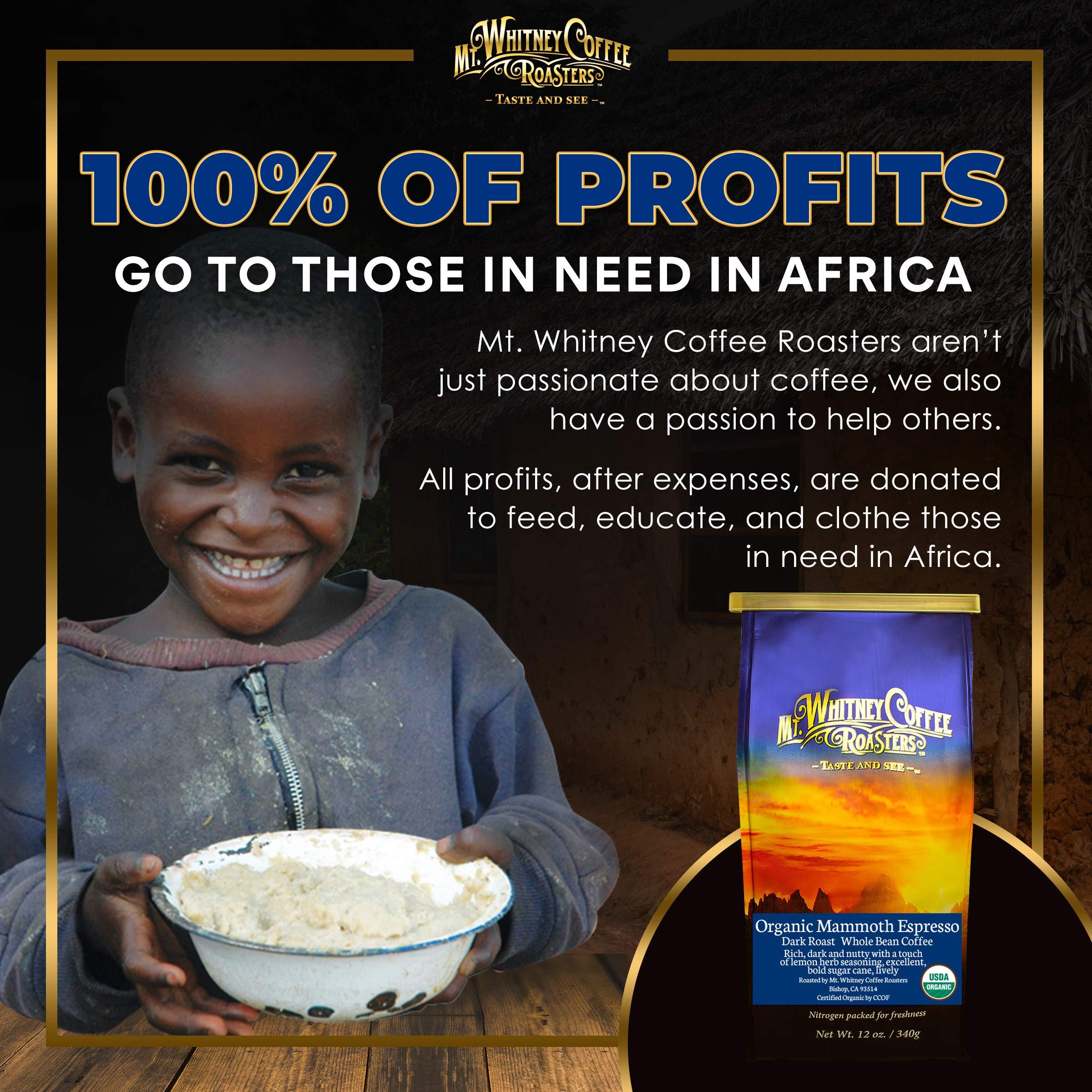 Mt. Whitney Coffee Roasters Mt. Whitney Organic Mammoth Espresso, Low Acid Coffee (Whole Bean, 12 Oz)