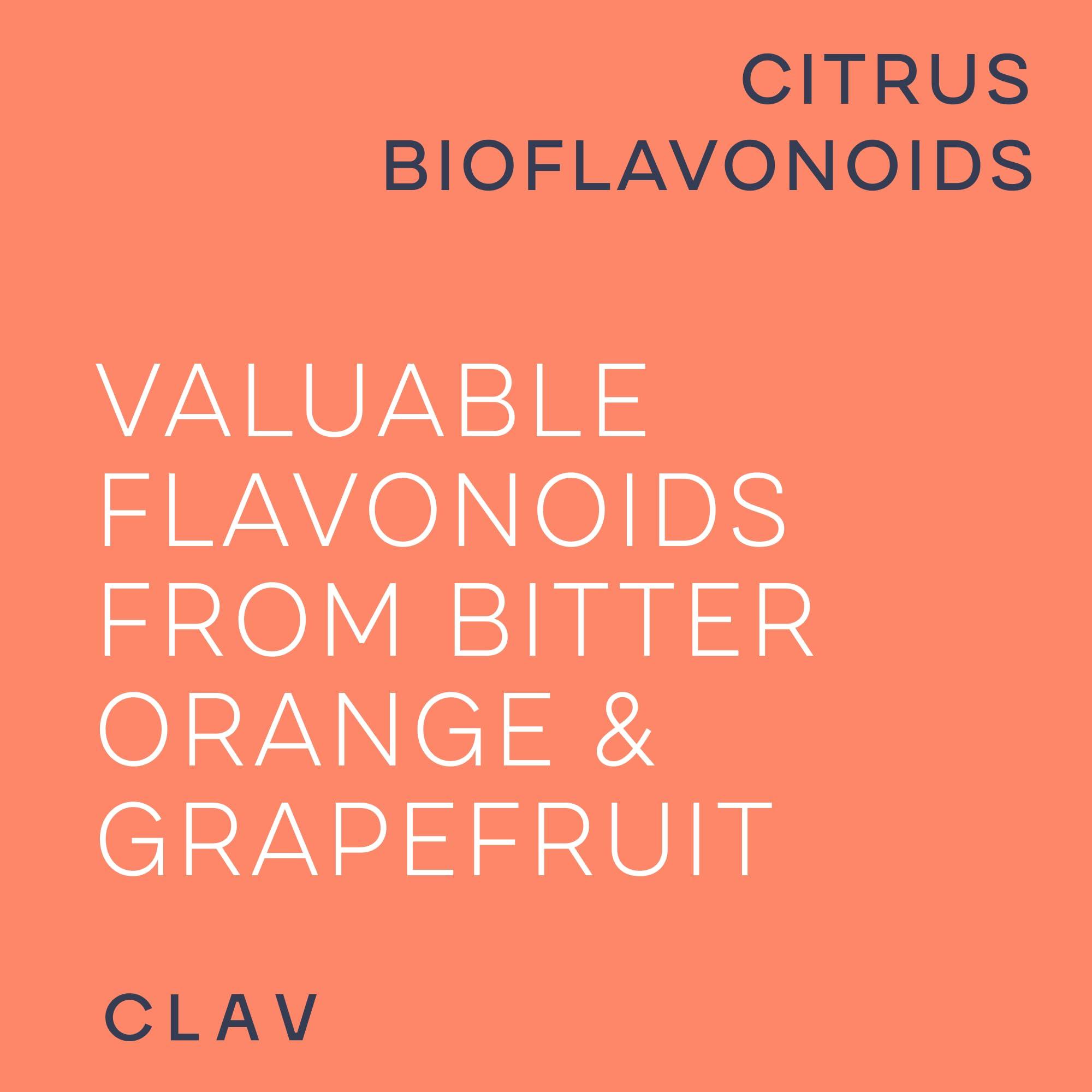 CLAV Citrus Bioflavonoids - Vegan Flavonoids Supplements Made from Bitter Orange and Grapefruit Extract - Antioxidant & Immune Support - 60 Capsules - Made in Germany