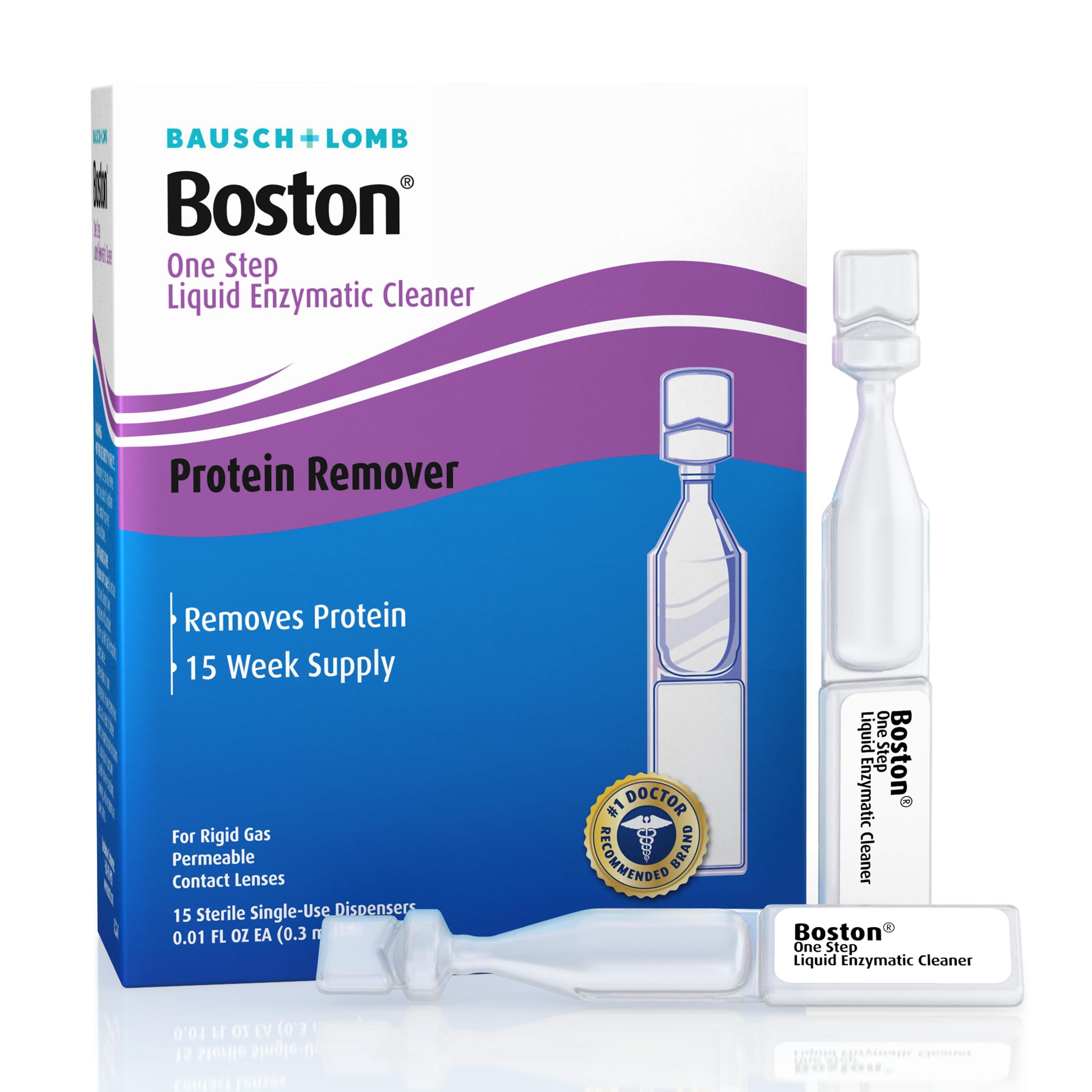 Boston Boston One Step Liquid Enzymatic Cleaner, Protein Remover, 0.01 Fl Oz (1 Box of 15 Dispensers)