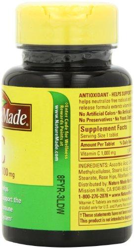 Nature Made Nature Made Vitamin C 1000 mg Time Release Tablets with Rose Hips, 60 Count to Help Support the Immune System