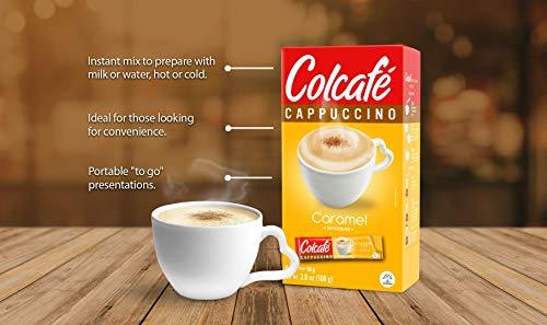 COLCAFE Colcafé Caramel Cappuccino Instant Mix | Convenient & Portable Packs | 100% Colombian Coffee | Make Hot or Cold | 6 Count (Pack of 2)