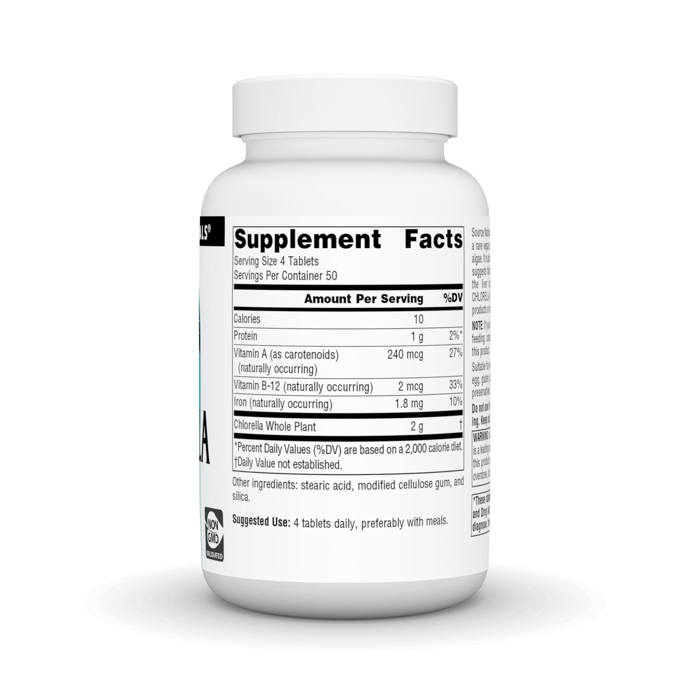 Source Naturals Source Naturals Chlorella 500 mg Green Superfood, Plant-Based B12-200 Tablets