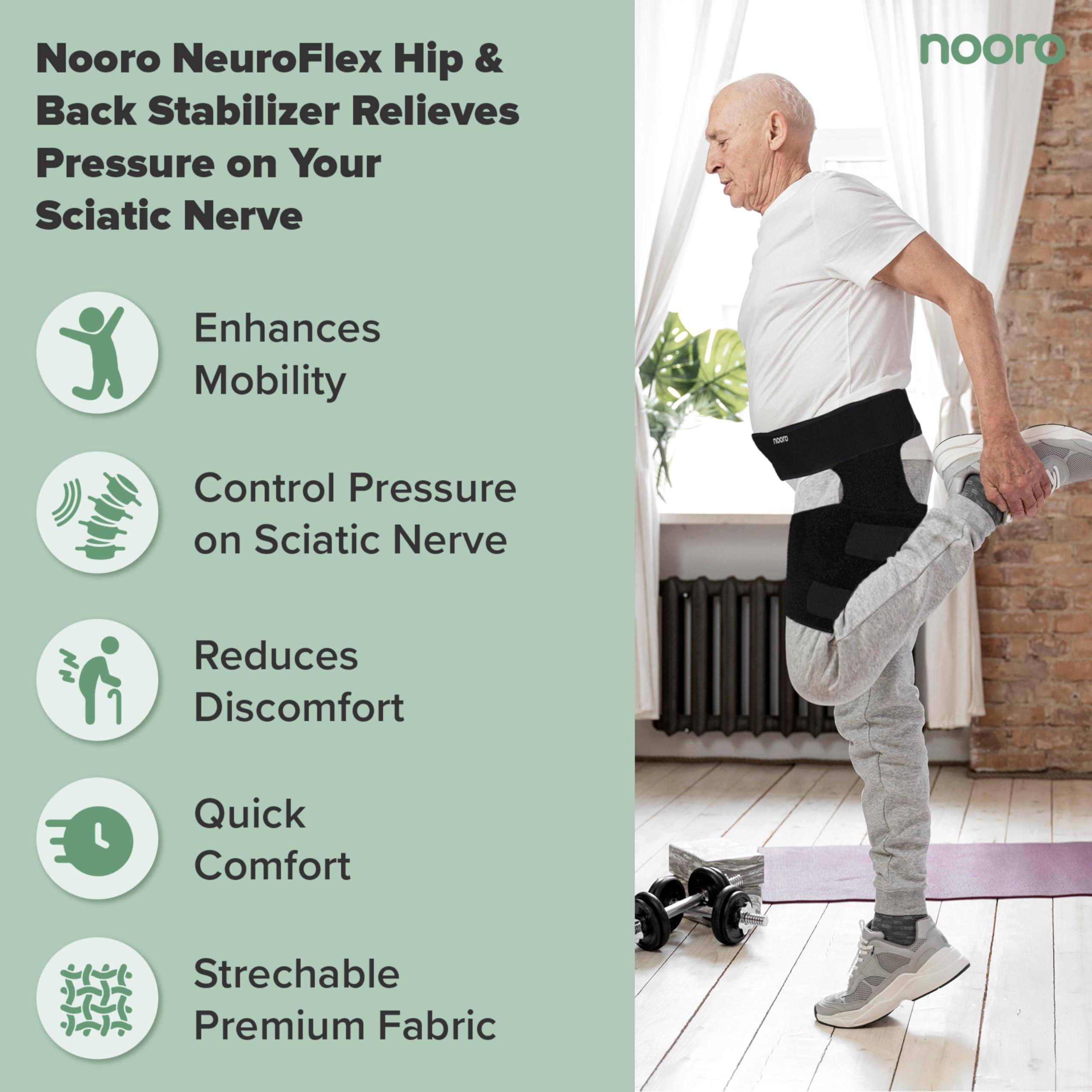 nooro nooro NeuroFlex Hip & Back Stabilizer - Sciatica, Lower Back & Hip Support For Muscle Stiffness, Improves Posture & Mobility For Left or Right Leg