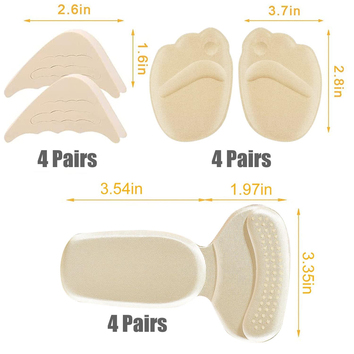 LHHXX33 12 Pairs Heel Grips Heel Inserts for Women, Shoe Filler for Too Big Shoes women Heel Pads, Toe Inserts for Shoes Too Big Blisters Relieve Pain
