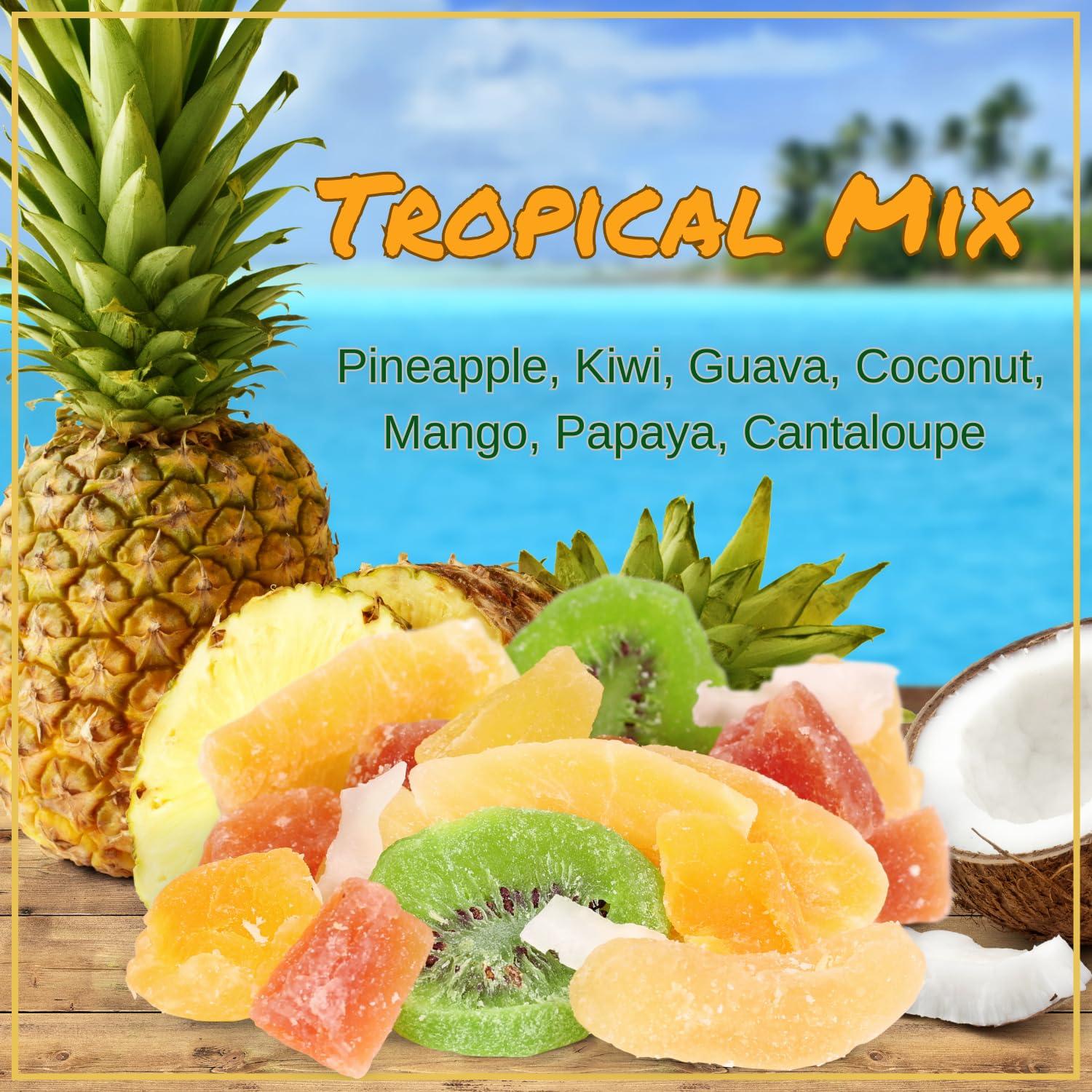 It\'s Delish Tropical Deluxe Dried Mixed Fruit - by Its Delish, 5 Lbs Bulk Bag | Healthy Snacks for Adults | Fresh Snack Mix Dry Fruit | Pineapple Mango Papaya Guava Coconut Kiwi Cantaloupe Medley | Vegan, Kosher