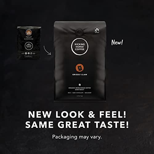 Kicking Horse Coffee Kicking Horse Coffee Grizzly Claw, Dark Roast, Whole Bean, 1 Kg (Pack of 6) - Certified Organic, Fairtrade, Kosher