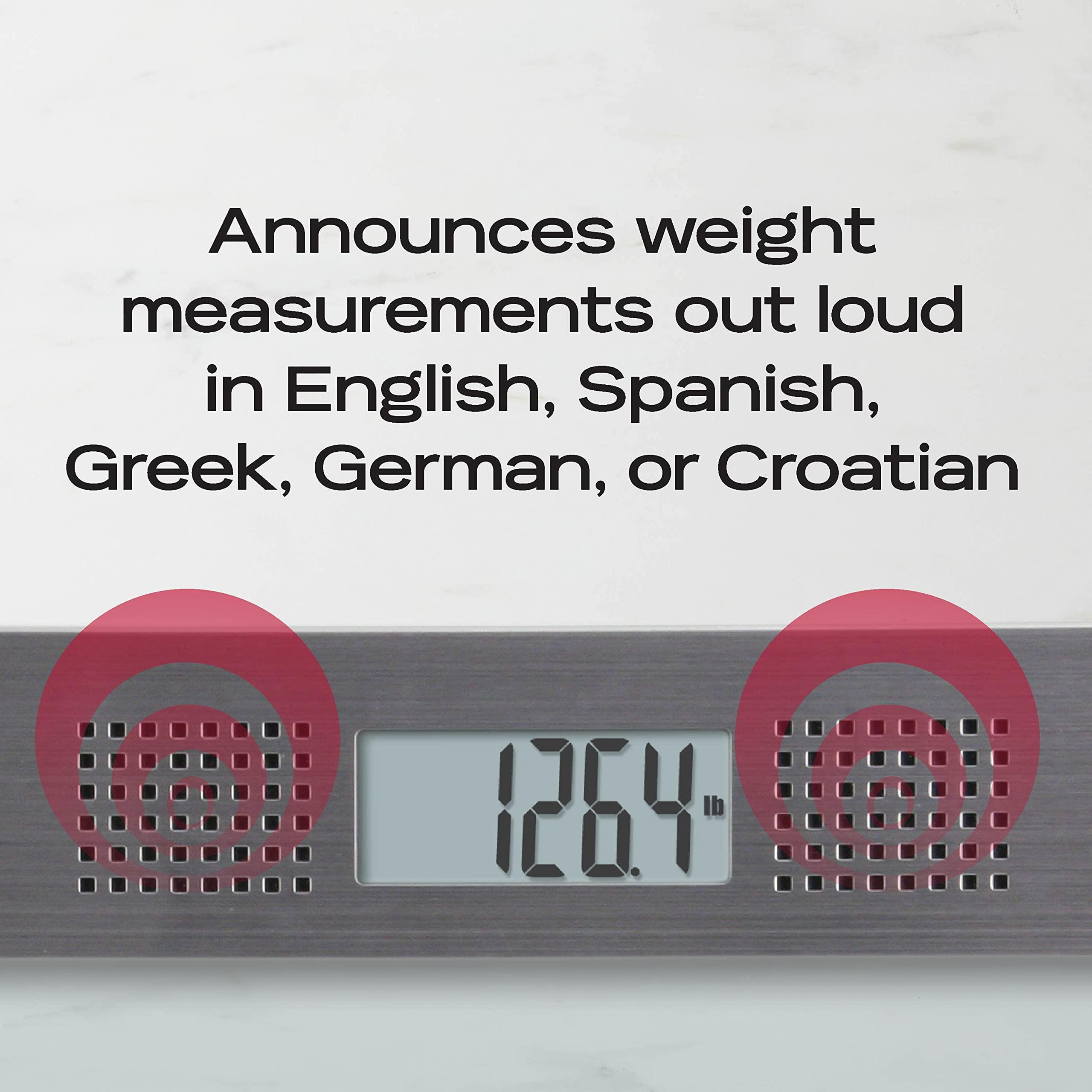 Taylor Precision Products Taylor Electronic Glass Talking Bathroom Scale, 440 Lb. Capacity