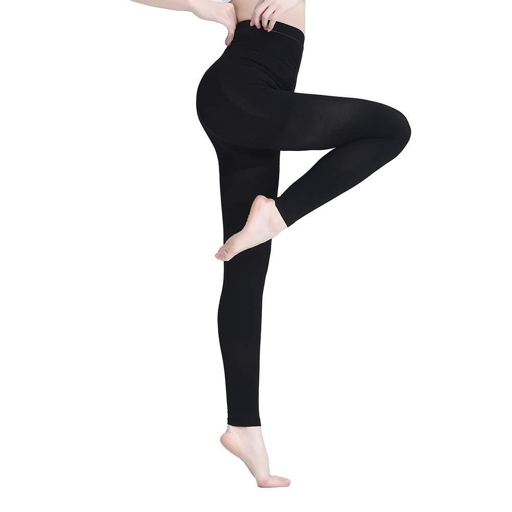 AMZAM AMZAM Medical Compression Pantyhose for Women & Men, 15-20 mmHg Graduated Compression Leggings, Opaque Footless Waist High Compression Stockings for Edema, Varicose Veins, Post Surgery, Black 3XL