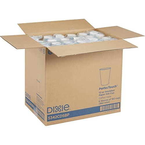 Dixie Dixie PerfecTouch 12 oz. Insulated Paper Hot Coffee Cup by GP PRO (Georgia-Pacific), Coffee Haze, 5342CDSBP, 160 Cups Per Case, Coffee Haze Design