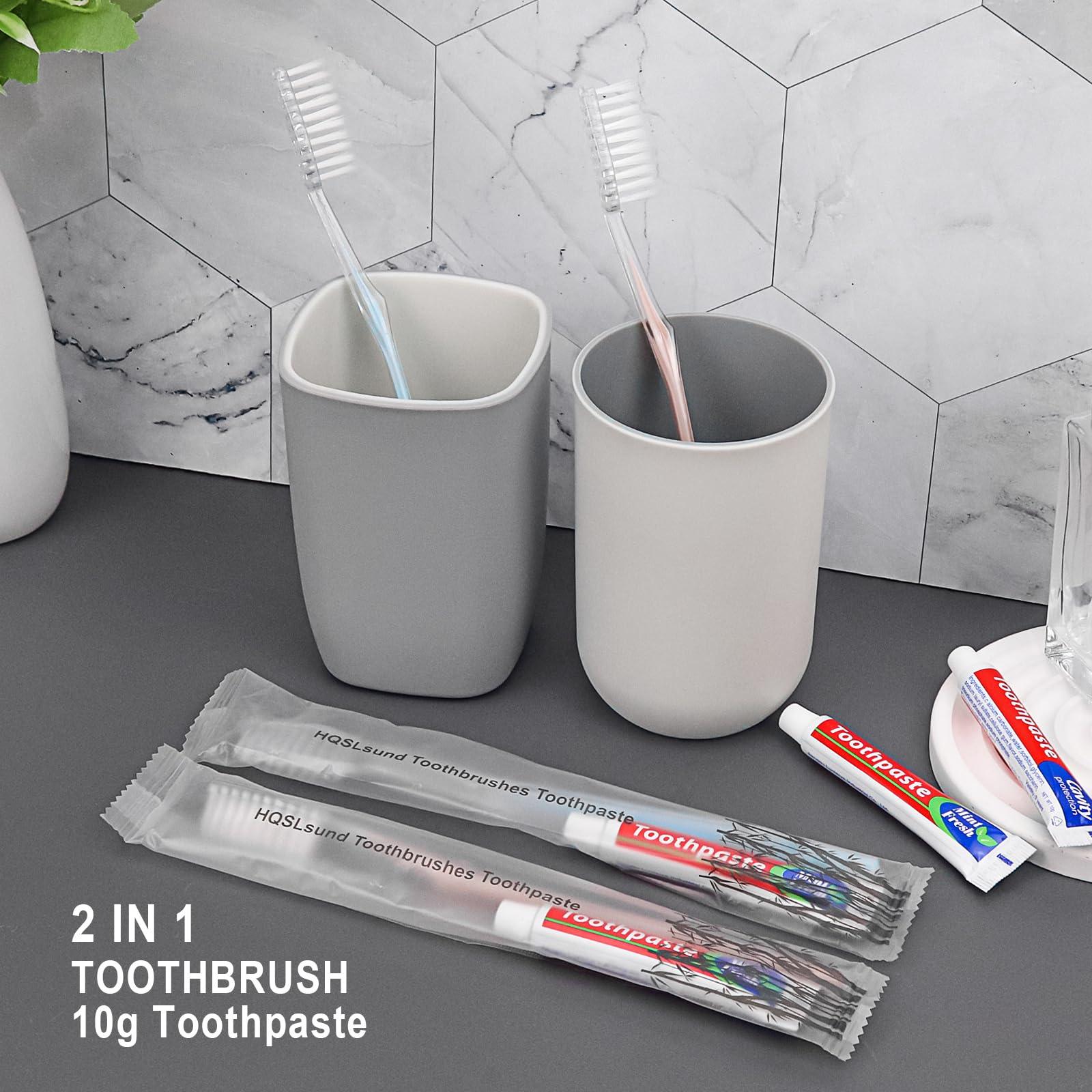 HQSLsund HQSLsund 200 Pack Combs in Bulk Bunde with 200 pcs Disposable Toothbrushes Toothpaste Individually Wrapped