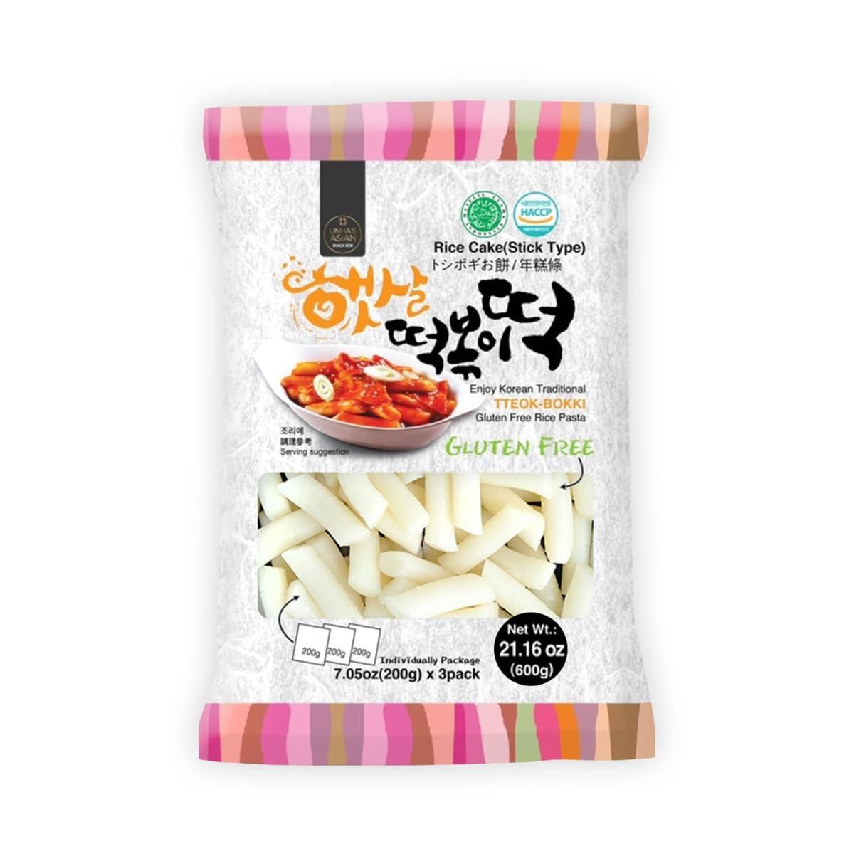 UNHA\'S ASIAN SNACK BOX Hot Chicken Buldak Ramen 3 Flavor with Korean Rice Cake Tteokbokki Stick - Rapokki Stir Fried Ramen Noodle with Tteokbokki Carbonara, Cheese, Original Spicy