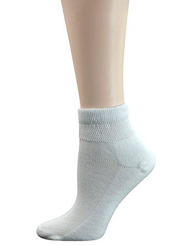 Yomandamor Yomandamor Women's 5 Pairs Non-Binding Cotton Ankle Diabetic/Dress Socks with Seamless Toe and Cushion Sole