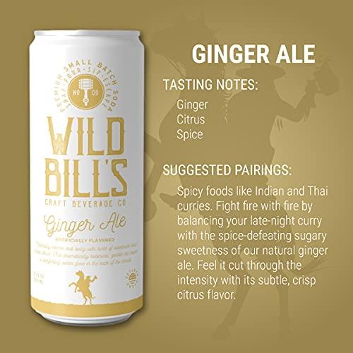 Wild Bill's Wild Bill\'s Vanilla Cream and Ginger Ale Soda Bundle, Classic Craft Soda Pop Soft Drinks, Sodas Made with Pure Cane Sugar, Caffeine Free, NO High Fructose Corn Syrup, Gluten Free, Vegan, 12 Oz 24 Pack