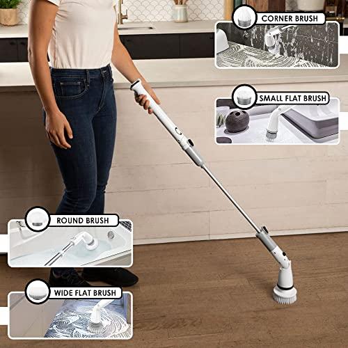 Standout Materials Electric Spin Scrubber, Cordless and Portable Power Scrubber Kit with Replaceable Brush Heads Cleaning Brush for Cleaning Tile, Sink, Window, Floor, Tub, Car