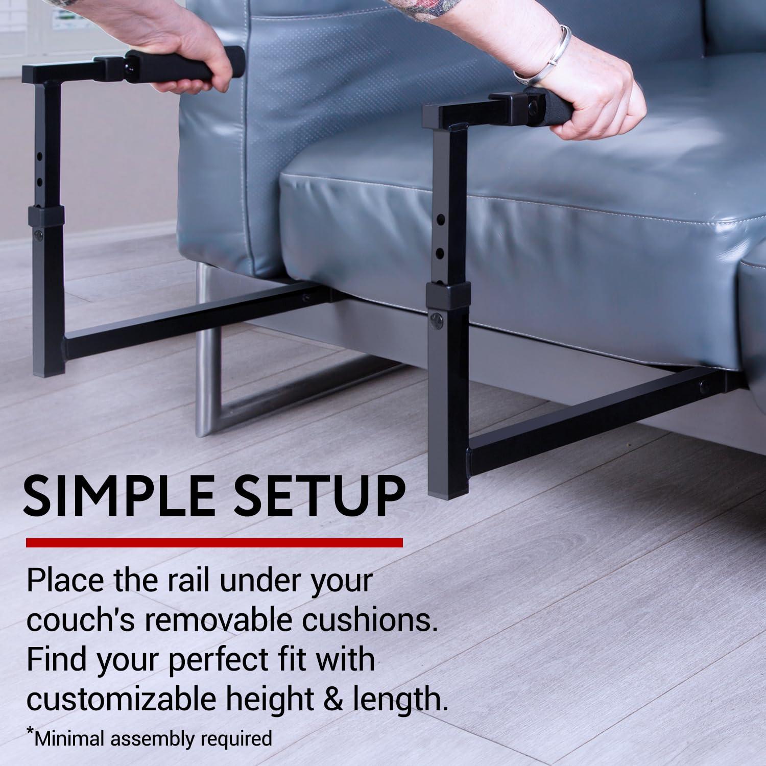 IMPRESA [2 Pack] Arm Chair Stand Assist Rail - Adjustable Heavy Duty Couch Assist for Elderly - Handicap Mobility Aids & Equipment - Arm Chair Assist for Elderly - Chair Lift Assist Devices for Seniors