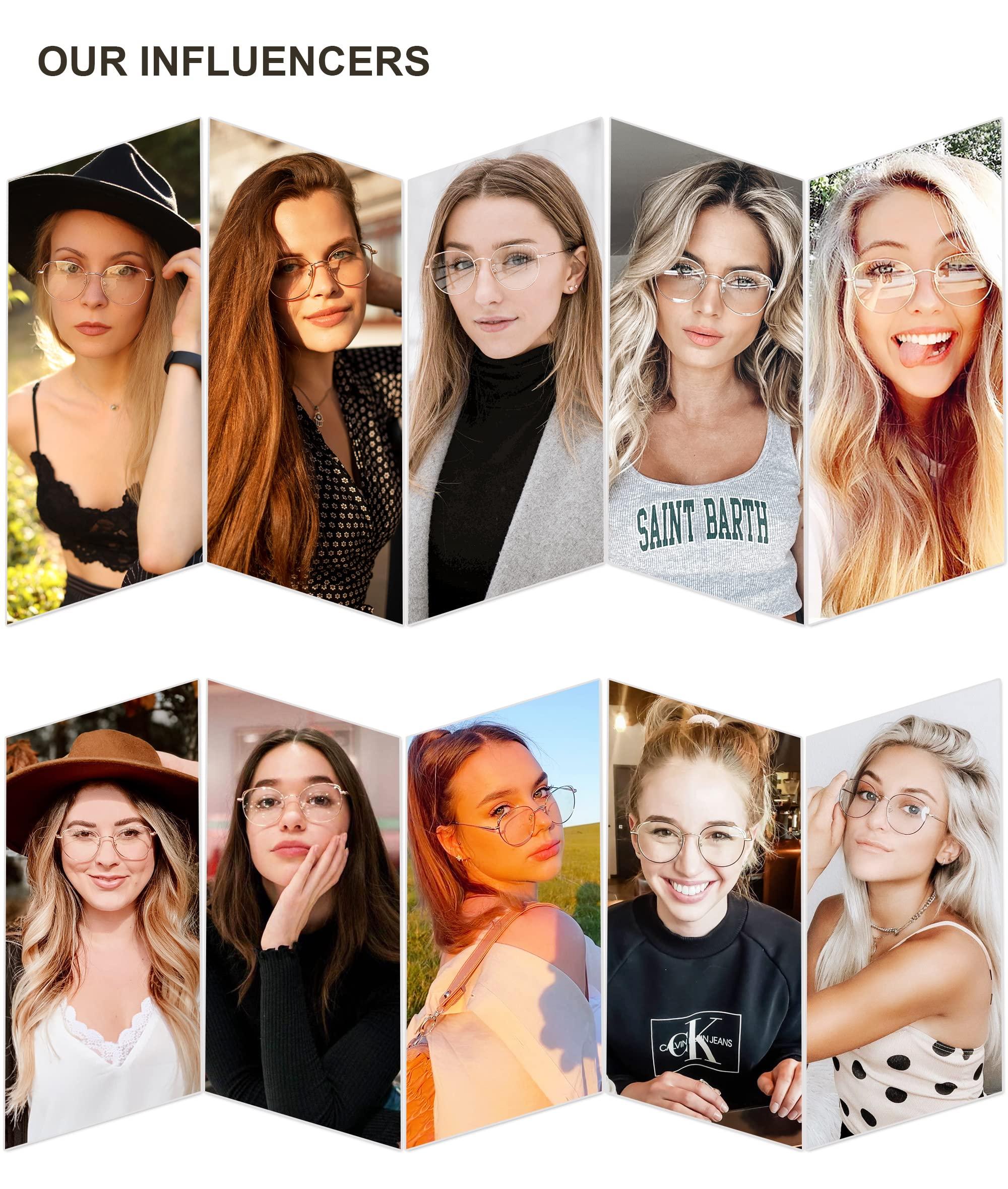 SOJOS SOJOS Cat Eye Blue Light Blocking Glasses for Woman Hipster Metal Frame Womens Eyeglasses She Young SJ5027, Blue&Silver Frame/Anti-Blue Light Lens