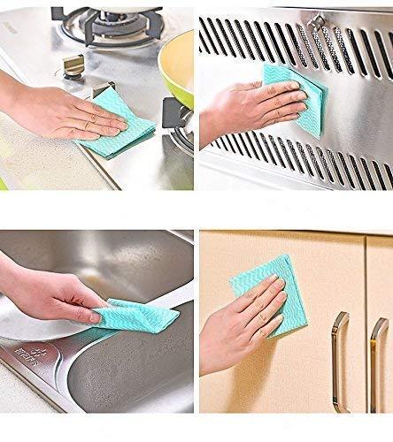 JEBBLAS JEBBLAS Cleaning Towels Dish Towels and Dish Cloths Reusable Towels,Handy Cleaning Wipes, Great Dish Towel, Disposable, Absorbent, Dry Quickly 60 Sheets/Pack,Green