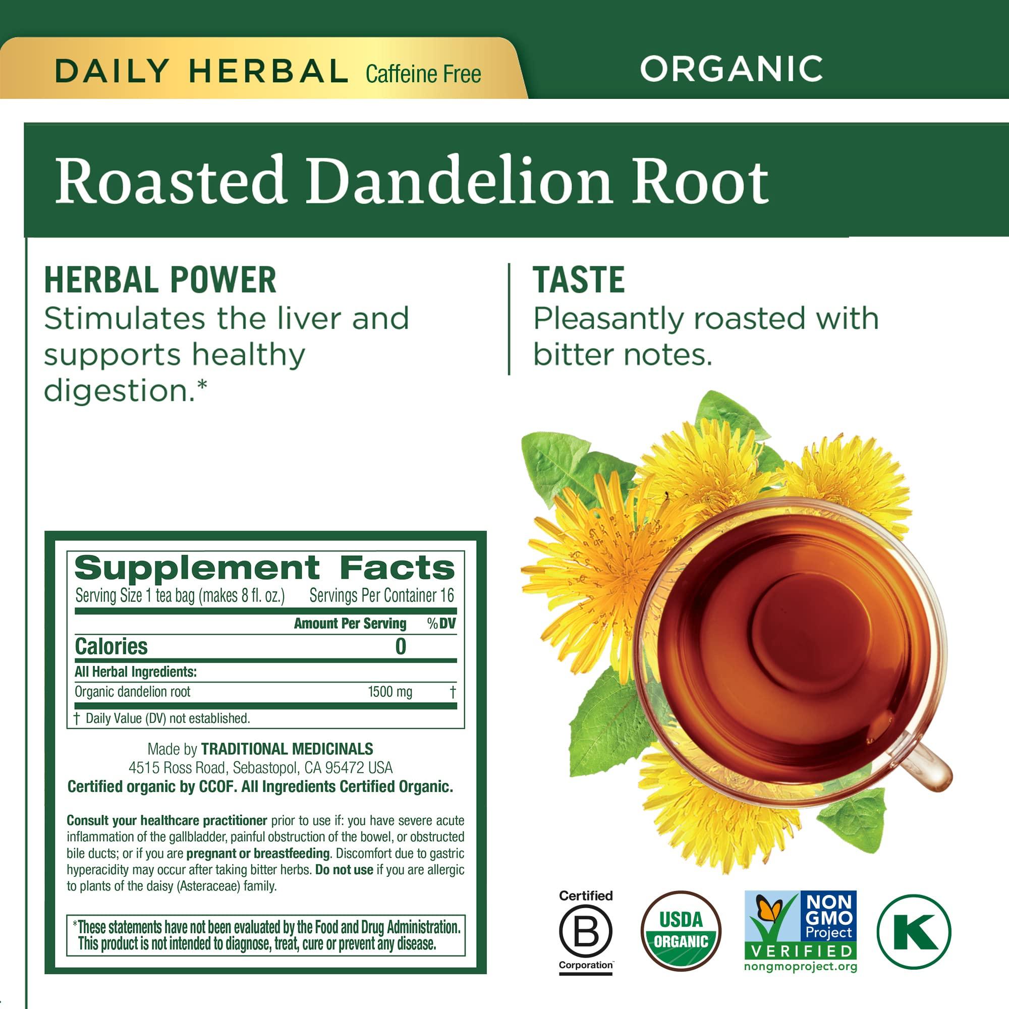 Traditional Medicinals Traditional Medicinals, Organic Variety Pack for Wellness in Four Soothing Flavors, Includes Peppermint, Chamomile, Hibiscus, Roasted Dandelion Root, Tea Buddy, 64 Tea Bags, (4 Pack)