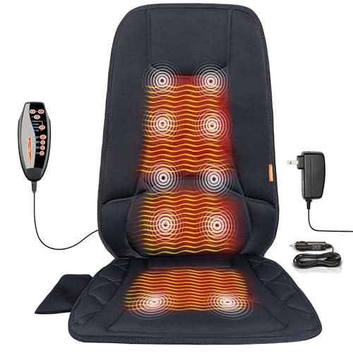CARSHION CARSHION 10 Vibration Motors, Massage Seat Cushion with Heat,Back Massager for Chair Back Massager Heated Seat Cover Massage Chair Pad for Pain Relief Home Office Use