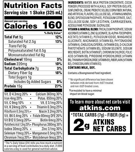Atkins Atkins Gluten Free Protein-Rich Shake, Dark Chocolate Royale, Keto-Friendly, 8 Count (Pack of 1)