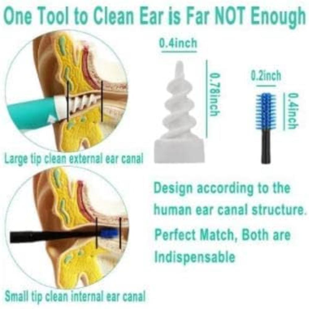 Generic Generic Ear cleaner,Q grip suction cup ear cleaner,spiral Q twist wax,ear wax removal kit,with 16 washable replacement silicone earplugs,suitable for home use. (Blue), Small