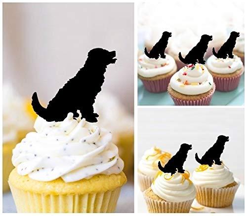 jjphonecase TA0936 Curious Cockapoo Dog Silhouette Party Wedding Birthday Acrylic Cupcake Toppers Decor 10 pcs