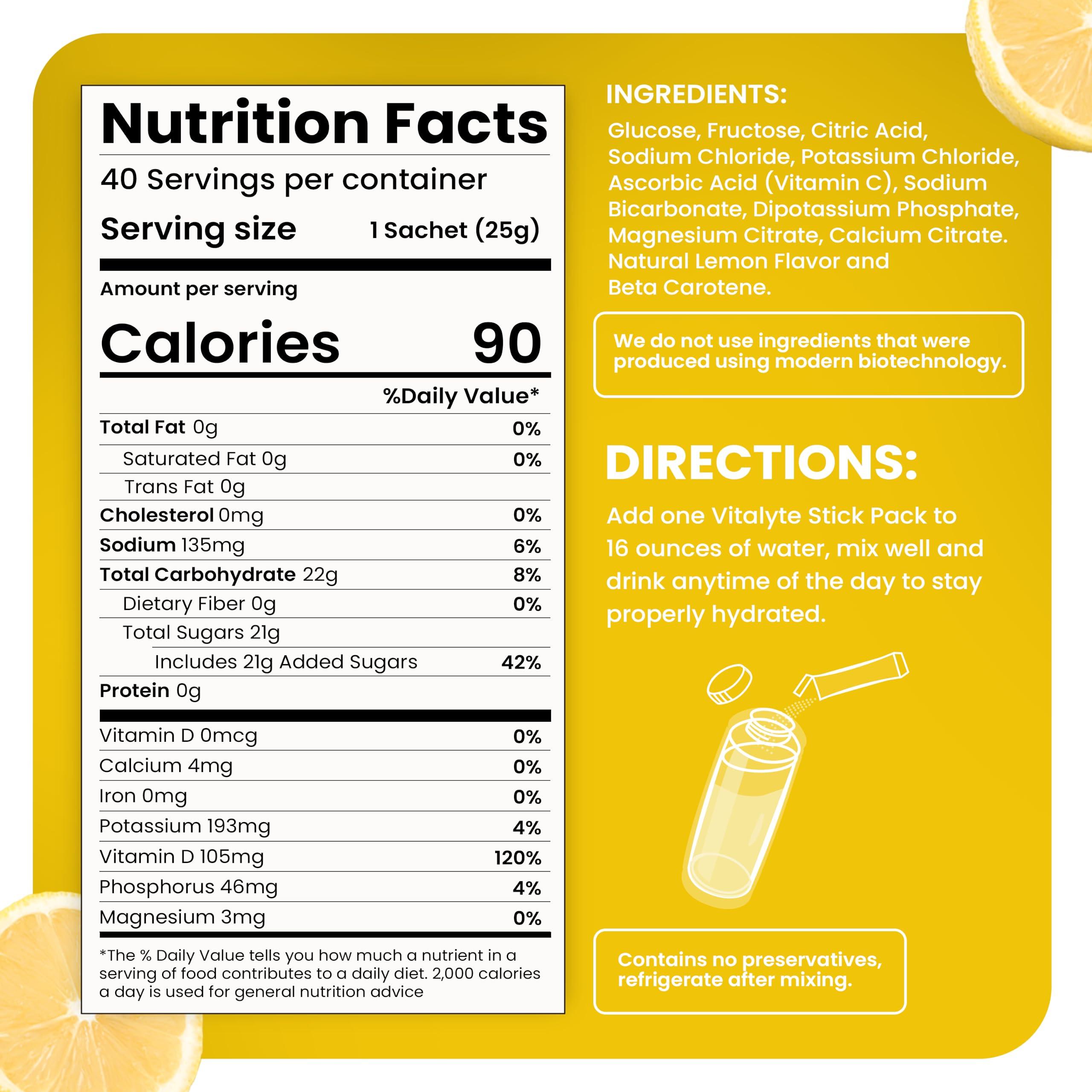Vitalyte Vitalyte Electrolytes Packets Isotonic Sports Drink | Electrolytes Powder Packets Sports Nutrition Electrolyte Replacement Drinks Dehydration Relief Packets