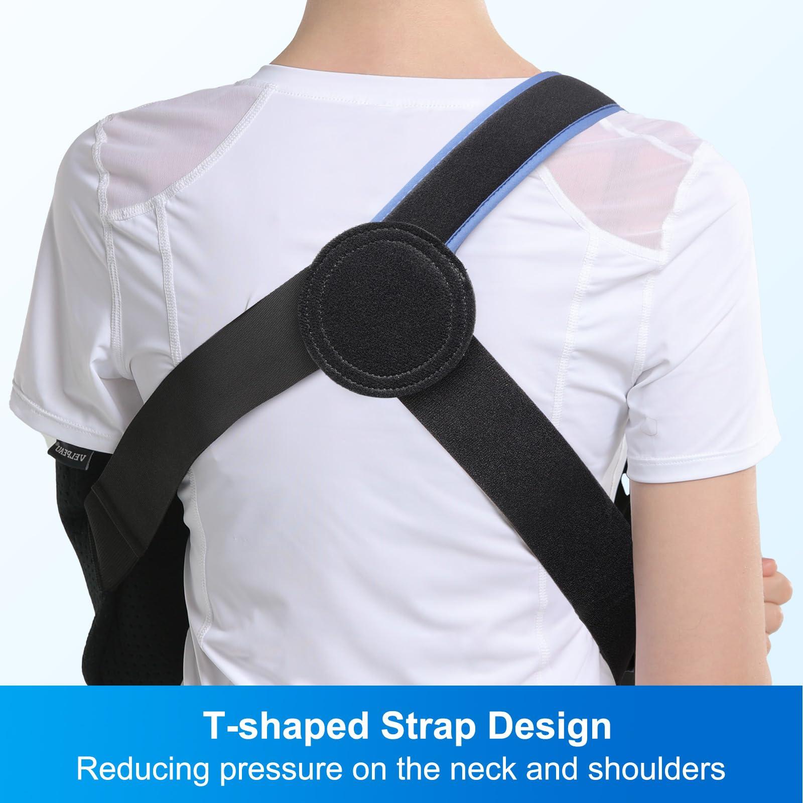Velpeau Velpeau Arm Sling Shoulder Immobilizer for Women and Men, fit Left or Right Arm - Rotator Cuff Support Brace -Medical Sling for Shoulder, Clavicle, Elbow Injury (Comfort type, M: Bust 29.5-33.5)