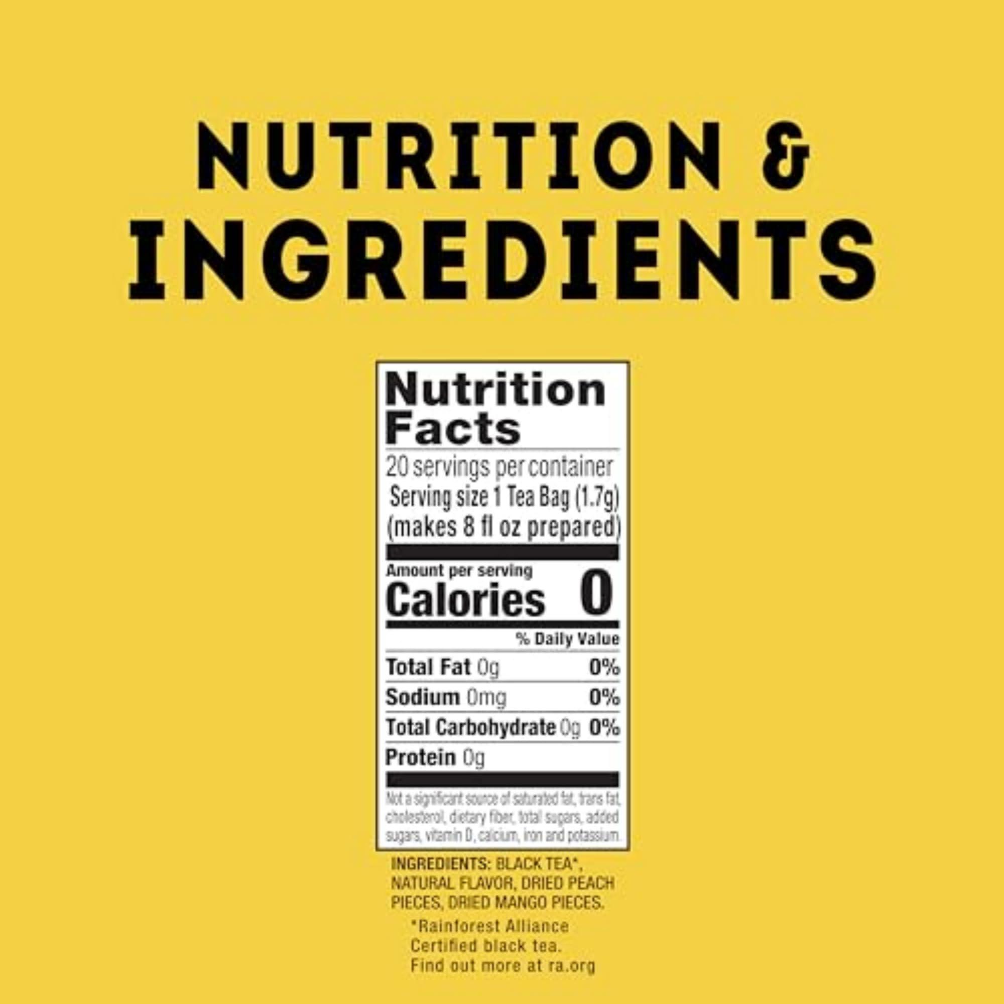 Lipton Lipton Black Tea Peach Mango, Pyramid Tea Bags, Flavored Teabags, 80 Total Bags (20ct - Pack of 4)