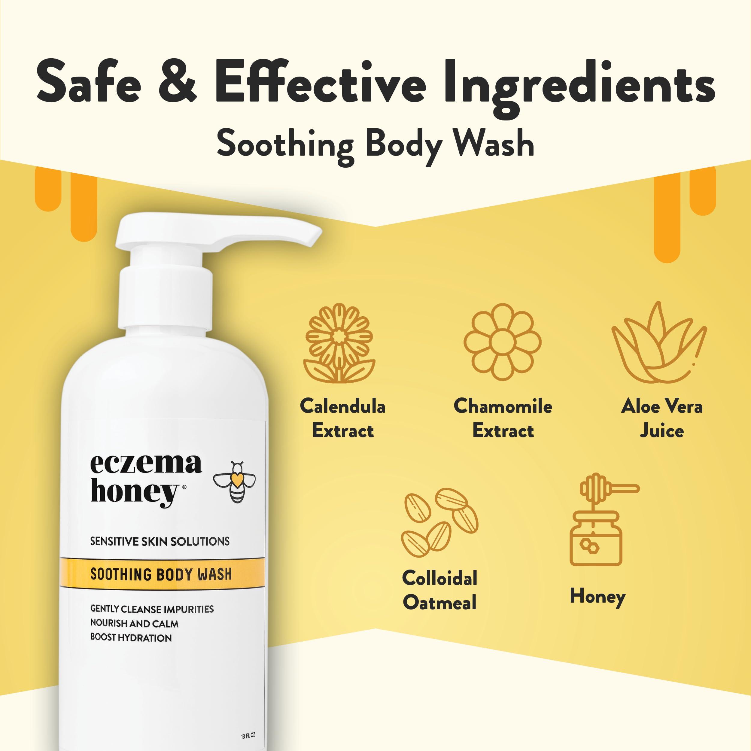 ECZEMA HONEY ECZEMA HONEY Soothing Body Wash - Daily Shower Gel & Eczema Treatment - Sensitive Skin Body Wash for Adults, Kids, & Babies - Body Cleanser for Eczema Relief (13 Oz)